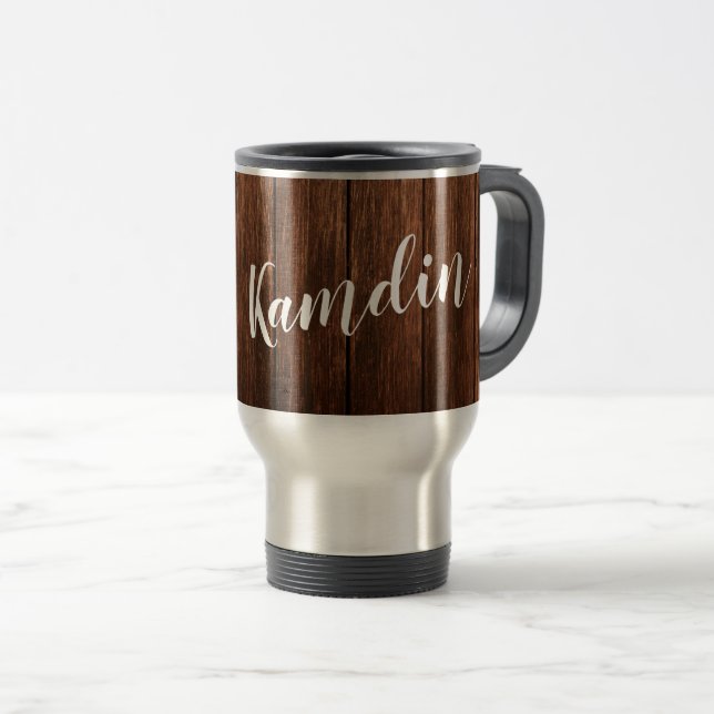 Personlig 15 uns kaffe mugg Barn Wood Land (Framsida höger)