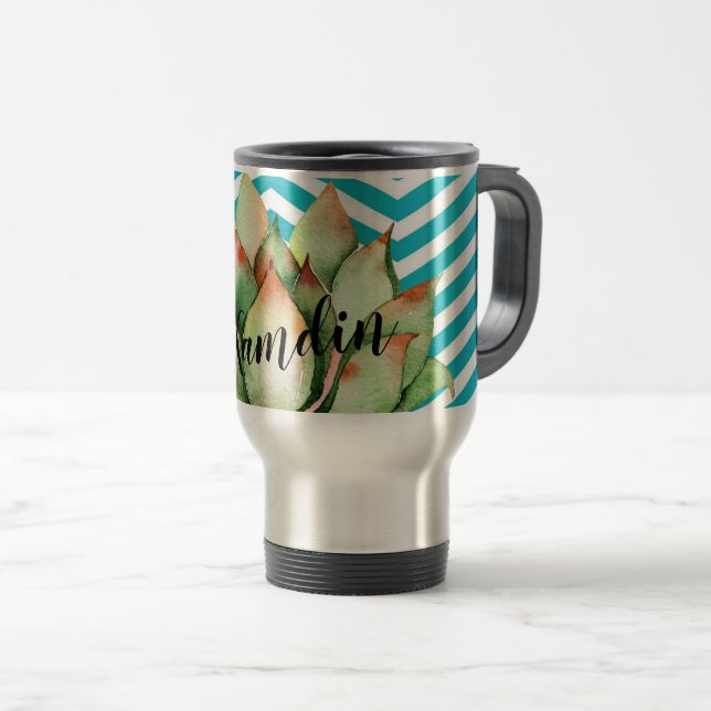Personlig 15 uns kaffe mugg Boho Cacti Cactus (Framsida höger)