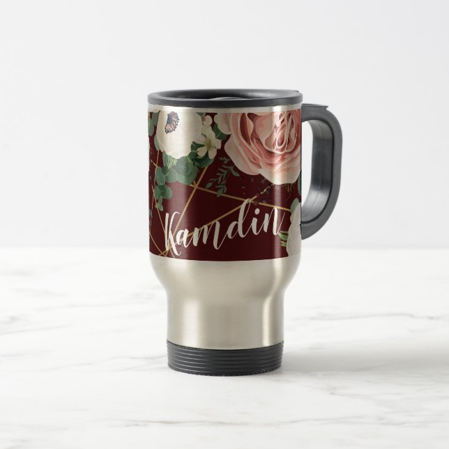 Personlig 15 uns kaffe mugg Geometric Vin (Framsida höger)