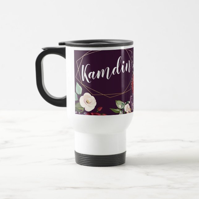Personlig 15 uns kaffe mugg Plum Lila Ro (Vänster)