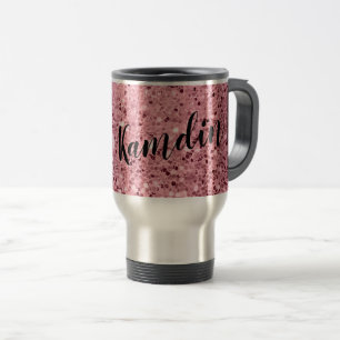 Personlig 15 uns kaffe mugg Ro Guld Glitter i