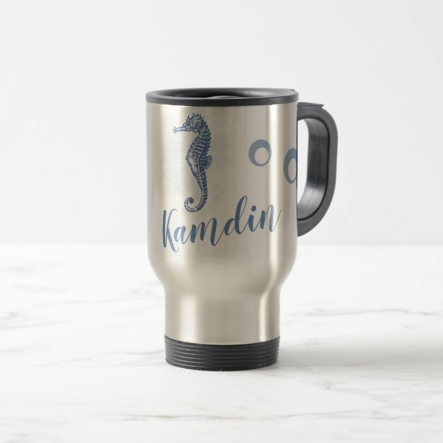 Personlig 15 uns kaffe mugg Seahorse Ocean (Framsida höger)