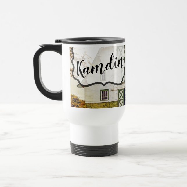 Personlig 15 uns kaffe mugg Sunset Barn Count (Vänster)