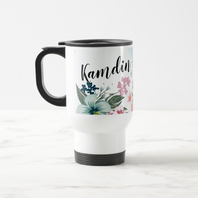 Personlig 15 uns kaffe mugg Tropiskt blomma o (Vänster)