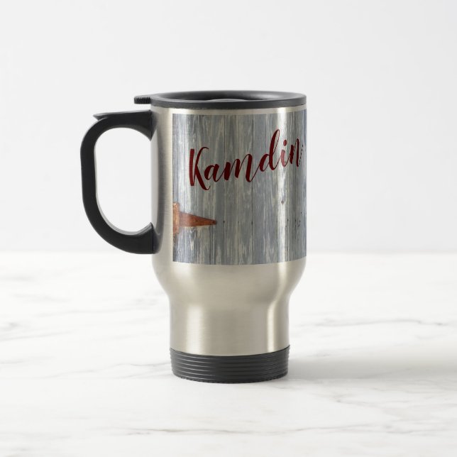 Personlig 15 uns kaffe mugg White Tvättar Wood B (Vänster)