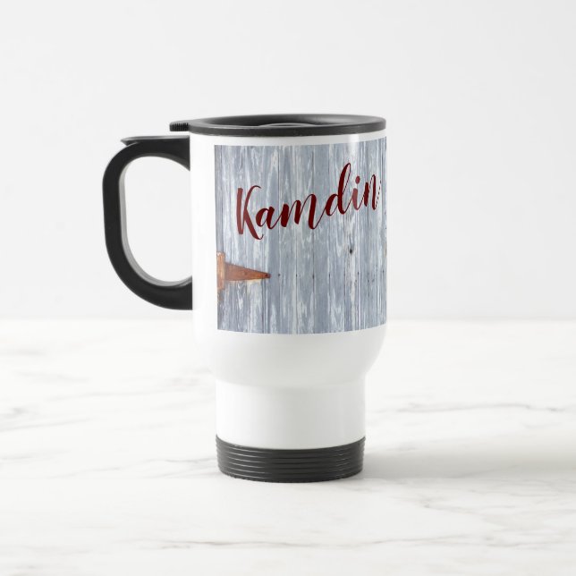 Personlig 15 uns kaffe mugg White Tvättar Wood B (Vänster)