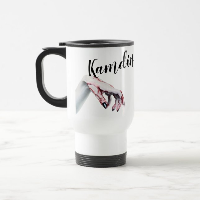 Personlig 15 uns kaffe mugg zombie bloddropp (Vänster)