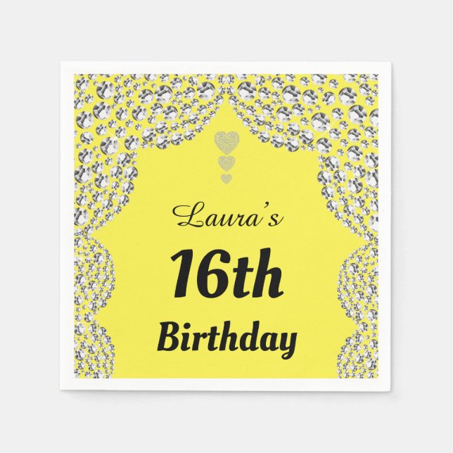 Personlig 16:e eller redigera åldern för party-blö pappersservett (Framsidan)