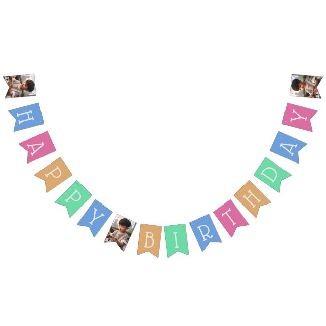Personlig 16-Flagga fotofärgstarkt Grattis på föde Vimplar (Alla)