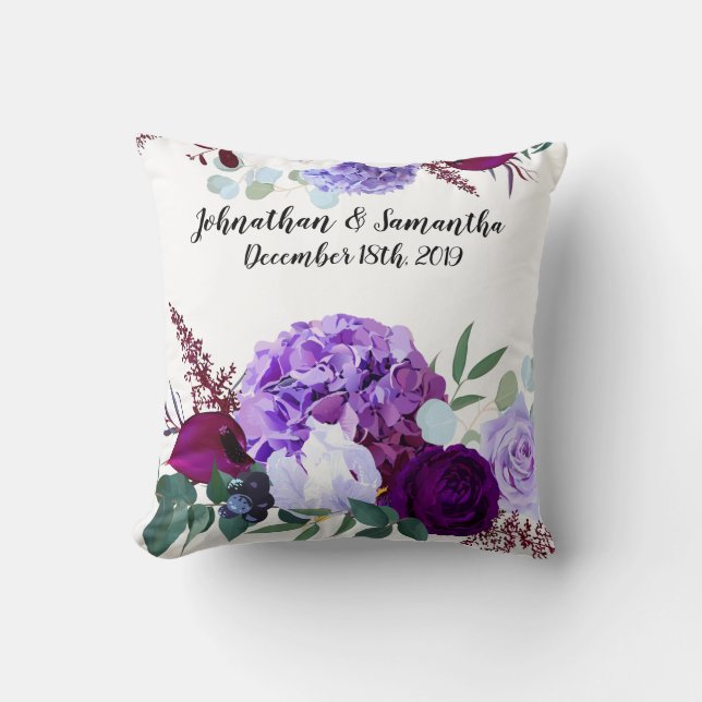 Personlig 16" x 16" Dekorativ kudde Lavender Hibis (Framsida)