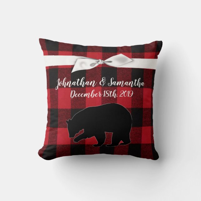 Personlig 16" x 16" Dekorativ kudde Red Buffalo Pl (Framsida)