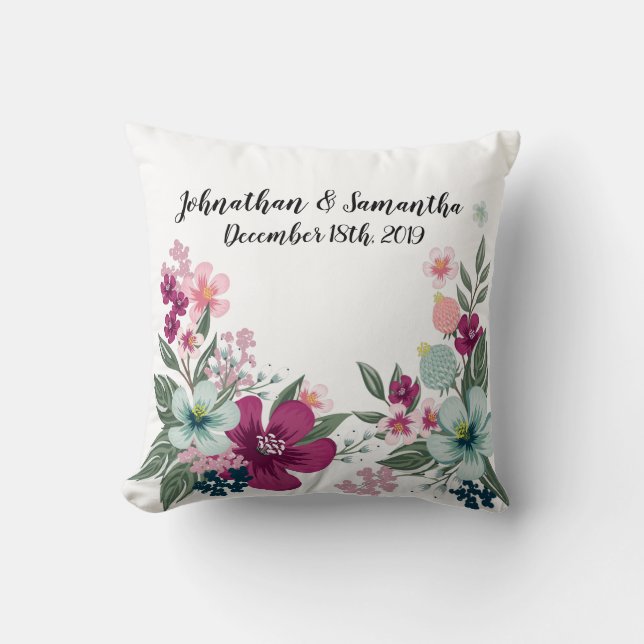 Personlig 16" x 16" Dekorativ kudde Tropical Flowe (Framsida)