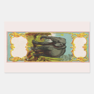 Personlig 1880-talets tomma elefantmärke rektangulärt klistermärke