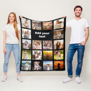 Personlig 18 Blanket för fotokollage Fleece Blanke