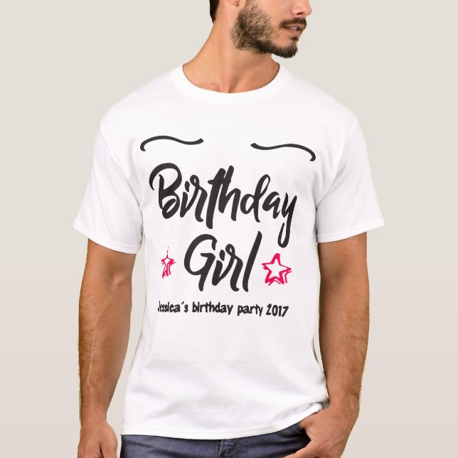 Personlig 18:e 21:e 30th 40th 50th Birthday Gir T Shirt (Framsida)