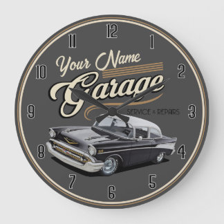 Personlig 1950's Garage Large Clock Stor Klocka