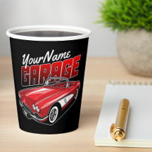 Personlig 1961 C1 Red Classic Sports Car Garage