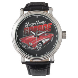 Personlig 1961 C1 Red Classic Sports Car Garage Armbandsur