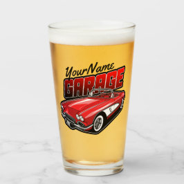 Personlig 1961 C1 Red Classic Sports Car Garage Glaskopp