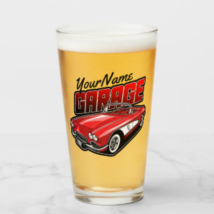 Personlig 1961 C1 Red Classic Sports Car Garage Glaskopp
