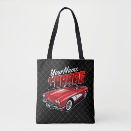 Personlig 1961 C1 Red Classic Sports Car Garage Tygkasse