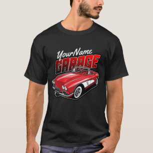 Personlig 1961 C1 Röd Klassisk Sportbilgarage T Shirt