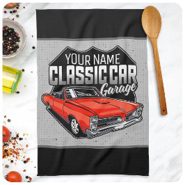 Personlig 1966 Cabriolet Klassisk Bilgarage Kökshandduk