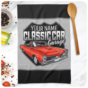 Personlig 1966 Cabriolet Klassisk Bilgarage Kökshandduk