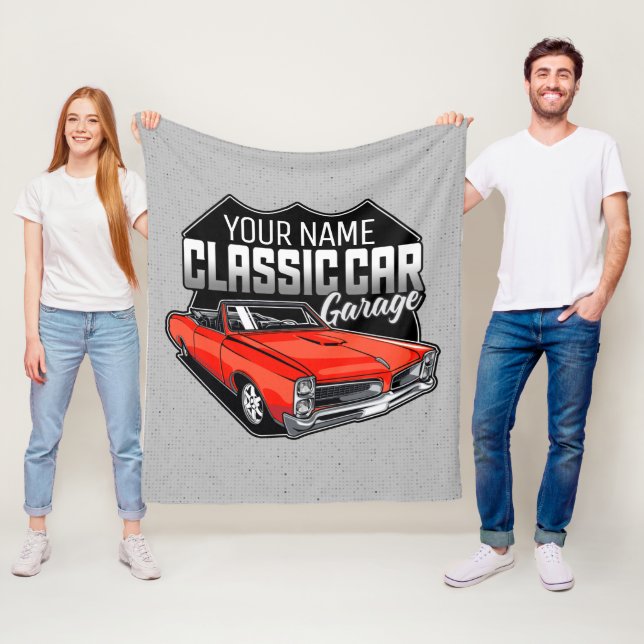 Personlig 1966 Car Garage för konvertibla klassisk Fleecefilt (På plats)