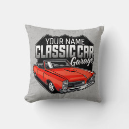 Personlig 1966 Car Garage för konvertibla klassisk Kudde