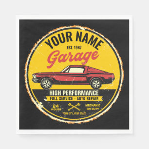 Personlig 1967 Fastback Red Classic Car Garage Pappersservett