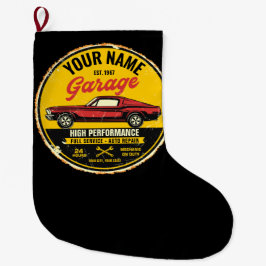 Personlig 1967 Fastback Red Classic Car Garage Stor Julstrumpa