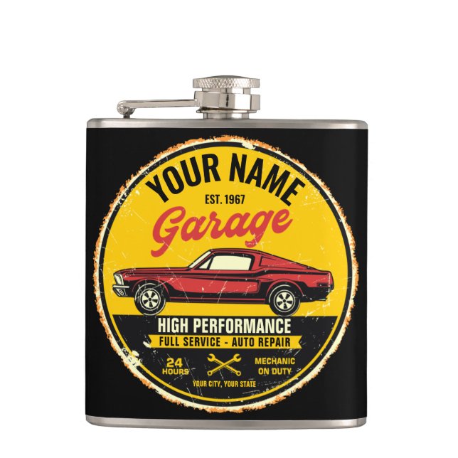 Personlig 1967 Fastback Röd Klassisk Bilgarage  Fickplunta (Framsidan)