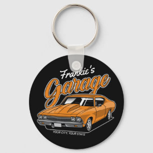 Personlig 1968 396 Klassiskt bilgarage Nyckelring