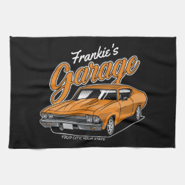 Personlig 1968 396 Klassiskt Muscle Car Garage Kökshandduk