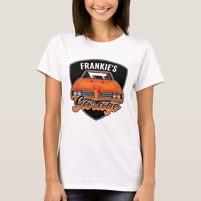Personlig 1969 Ram Luft 400 Muscle Car Garage T Shirt (Framsida)