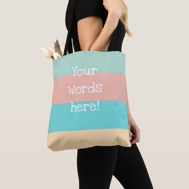 Personlig 1970s Retro Stripe Tote Bag Tygkasse (Närbild)