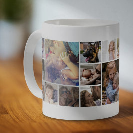 Personlig 19 Fyrkantig fotokollage Kaffemugg
