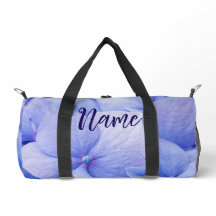 Personlig 19 tum L Duffle Bag - Blue Hydrangea
