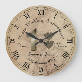 Personlig 1:a Bröllop-årsdagen Gift Clock Stor Klocka
