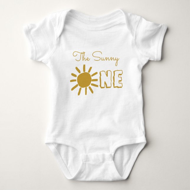 Personlig 1:a födelsedag baby sol lycklig söt t shirt (Framsida)