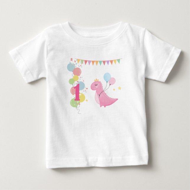 Personlig 1:a födelsedag Baby T-Shirt (Framsida)