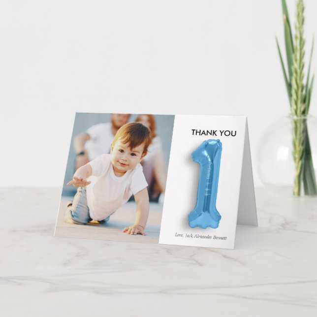 Personlig 1:a födelsedagen - tackkort (Framsida)