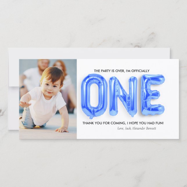 Personlig 1:a födelsedagen - tackkort tack kort (Framsida)