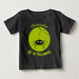 Personlig 1:a Halloween Kuslig Spindel T Shirt
