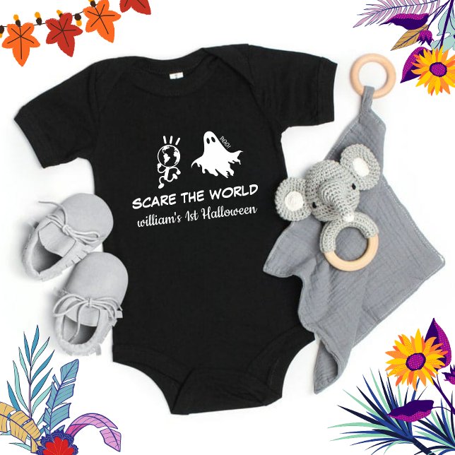 Personlig 1:a Halloween Pumpkin Funny Baby T Shirt (Skapare uppladdad)