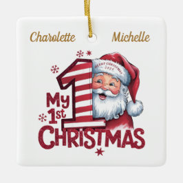 Personlig 1:a julafton-pojken Santa Ceramic Julgransprydnad Keramik