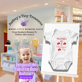 Personlig 1:a Valentines day Baby-dräkt T Shirt