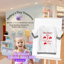 Personlig 1:a Valentines day Baby T-Shirt