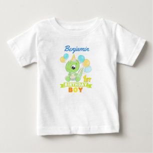 Personlig 1: Grönt på födelsedagen Dinosaur T Shirt